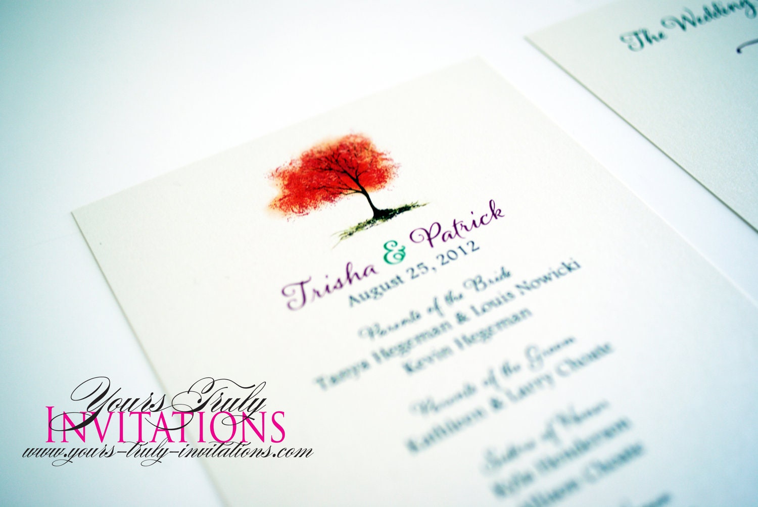 Simple Autumn Wedding Program