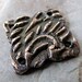 Ancient Bronze Tile Connector - Handmade Bronze Charm