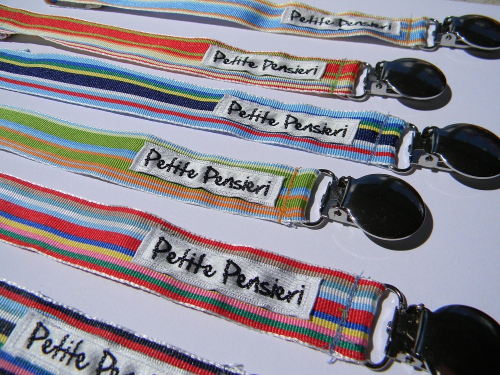 Stripe Paci Clip, Pacifier Clip