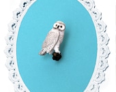 Miniature Snowy Owl - Victorian Framed Object - Wall Art Decor - 5x7in