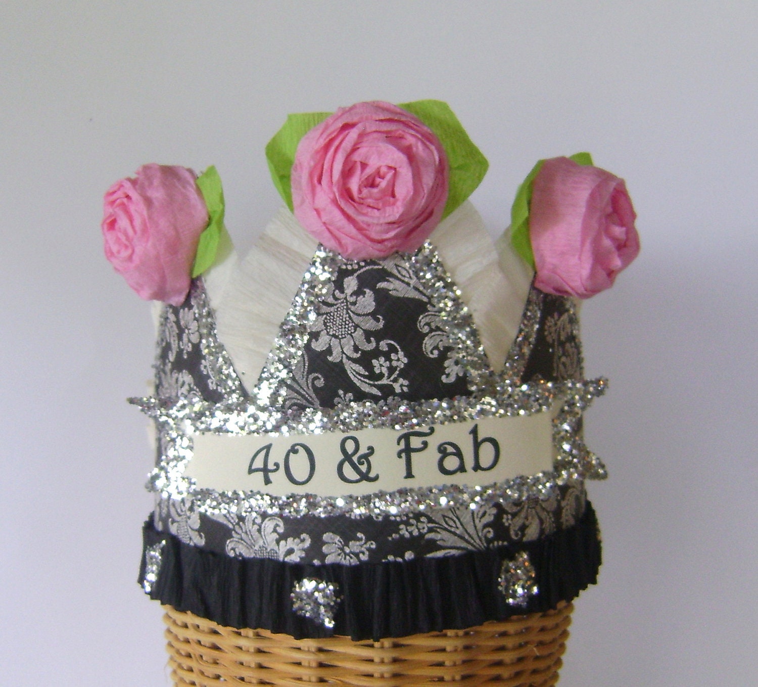 40th Birthday Hat - Crown 40 & FAB - Birthday Party Crown- customize Il_570xn