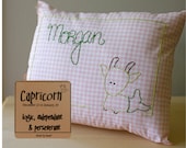 Personalized  baby birth Pillow, Morgan is Capricorn