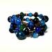 Memory Wire Bracelet Featuring Yellow Turquoise and Blue Agate