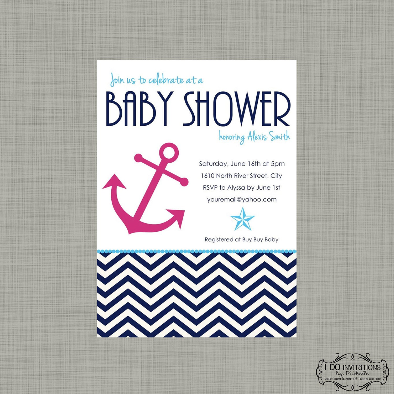 Nautical Baby Shower Invitation - Digital File Il_570xn