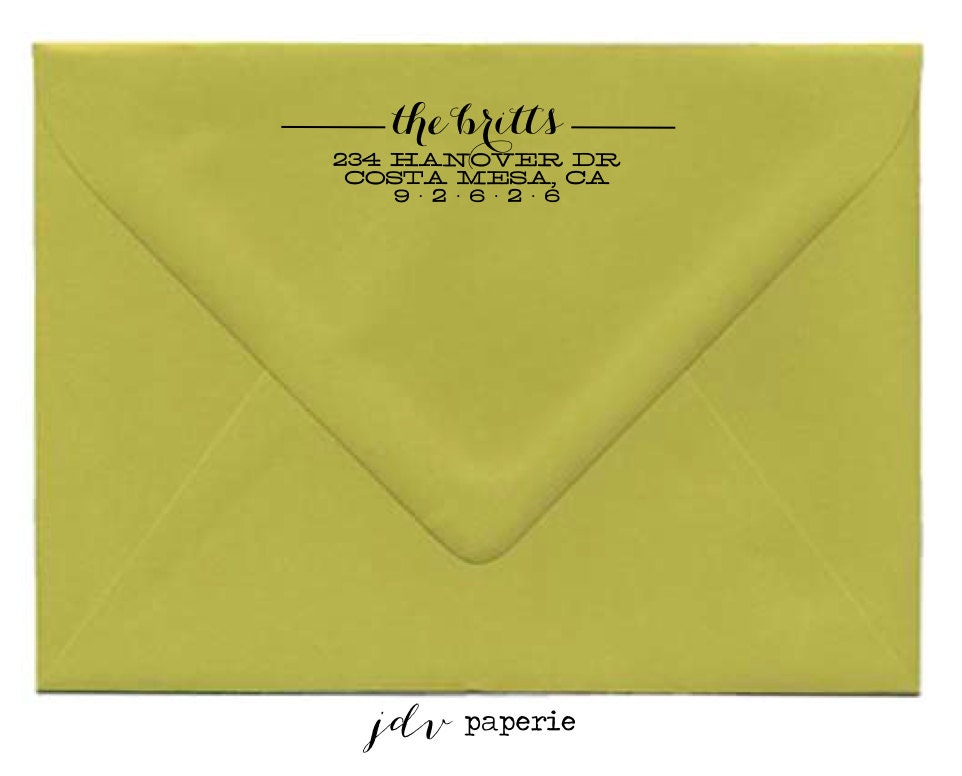 The Britt custom address wooden hand stamp - 10 to 14 day turnaround timeframe