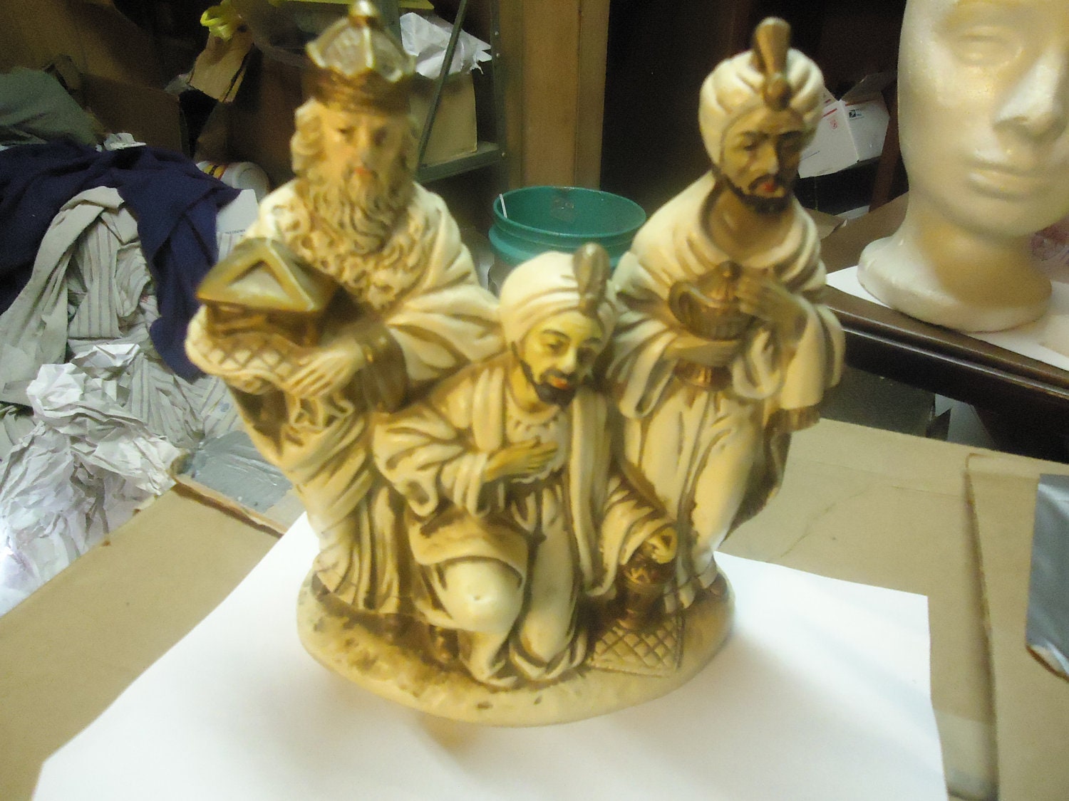 Three wise men figurine with music box (not playing right)., collectable, handmade in Japan, religious,  in bible