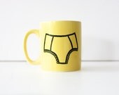 The Ramlee . hand painted mug . yellow panties