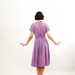 Vintage 1950s Day Dress - 50s Summer Dress - Wisteria and White Polka Dot