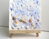 Original Bahama Dreams, small paintings, mixed media acrylic painting, abstract mixed media, natural seashore, home cottage décor, gift 27