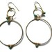 chandelier earrings, thin hoop earrings, geometric brass hoops, wire wrapped hoop earrings, sexy hoop earrings