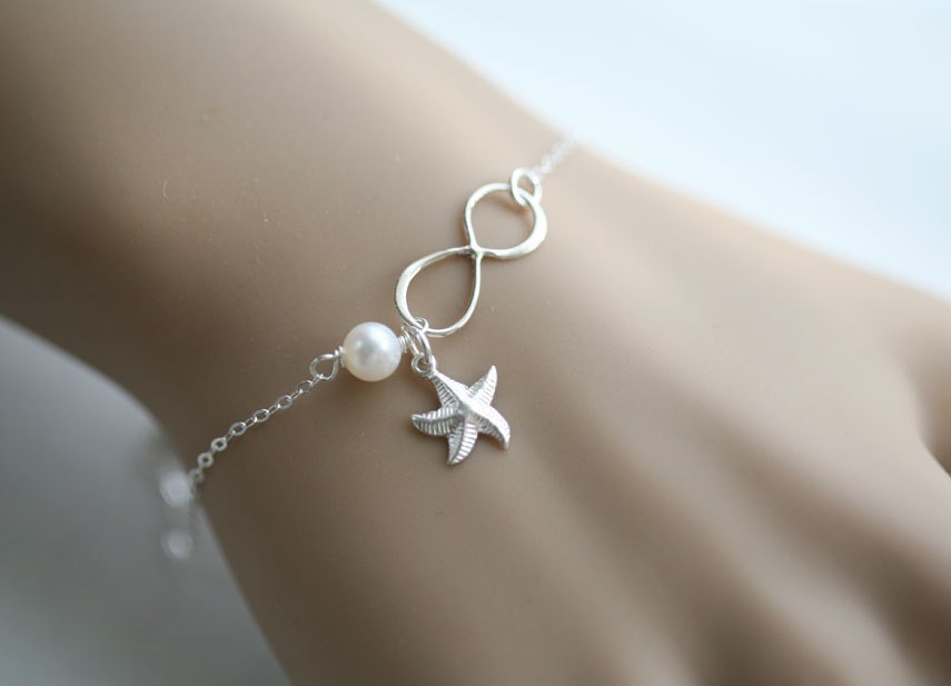 Infinity Bracelet with card,Starfish bracelet,Best friends Bracelet,friendship to infinity,Beach wedding Graduation