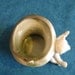 German Porcelain Pink Paw Bear Tophat Toothpick Holder Victorian Edwardian Era