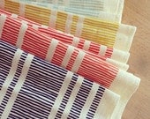 Napkin Set - "Rainbow Lines" - Poppy, Lemon, Navy, Ocean