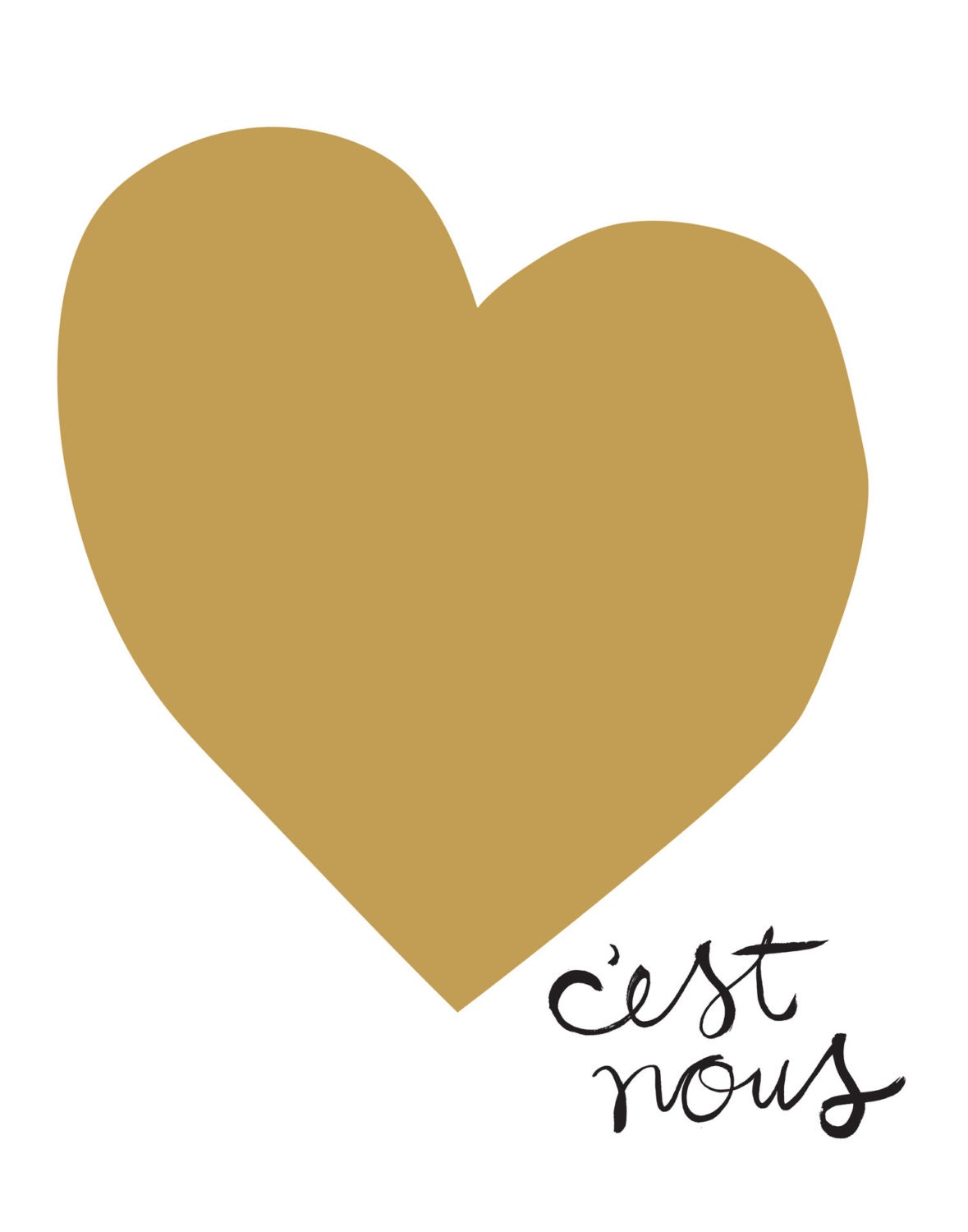 C'est Nous (It's Us) - Love Screen Print in French (gold & black)