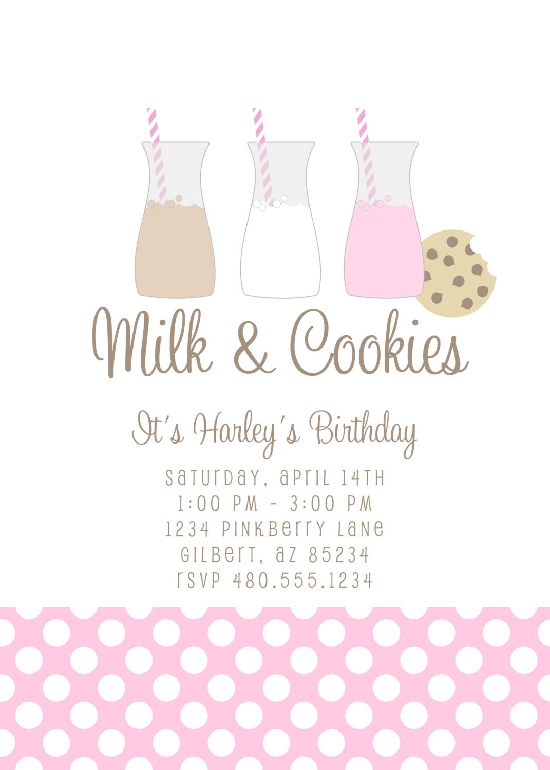 Party Printables Invitation - Milk and Cookies Invitation Birthday or Baby Shower - Fresh Chick Designs Il_170x135