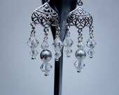 Crystal and Pearl Chandelier Earrings