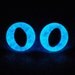 18mm Blue Glow In The Dark Safety Eyes With Blue Glow, 1 Pair of Hand Painted 18mm Cat Eyes