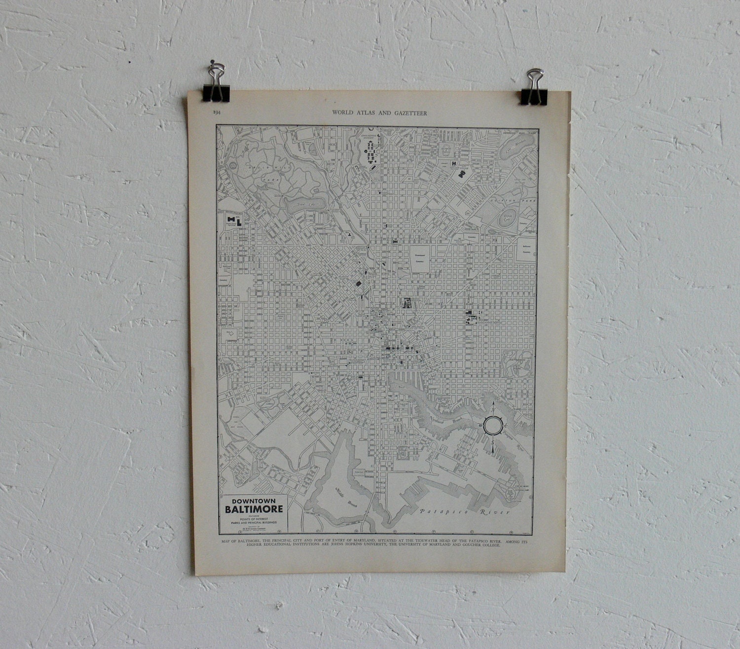 Vintage Map-City of Baltimore-Early 20th Century