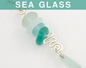 Shades of Seafoam Sea Glass Pendant Stack