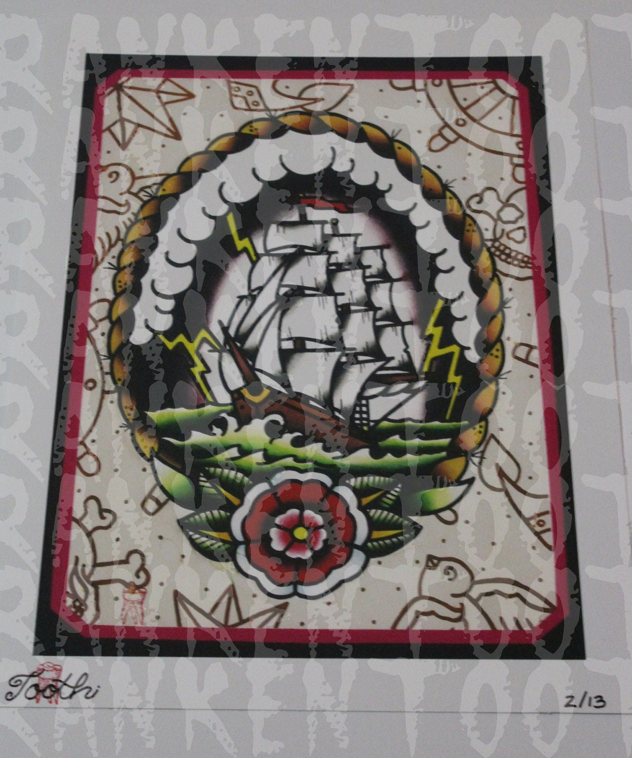 ship off limited print signed and stamped