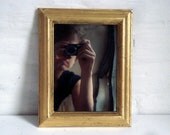 Mirror on Antique Glass in Vintage Gold Frame