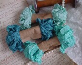 Shabby Wrinkled TRANQUIL SEA ribbon bundle, 15 yards
