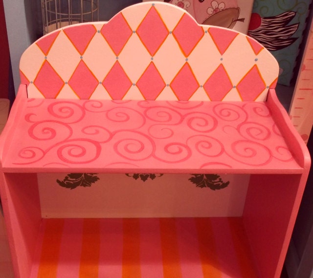 Bookcase Shelf NURSERY Shelf Baby Bedding Match Pink Black Orange bath SHELF