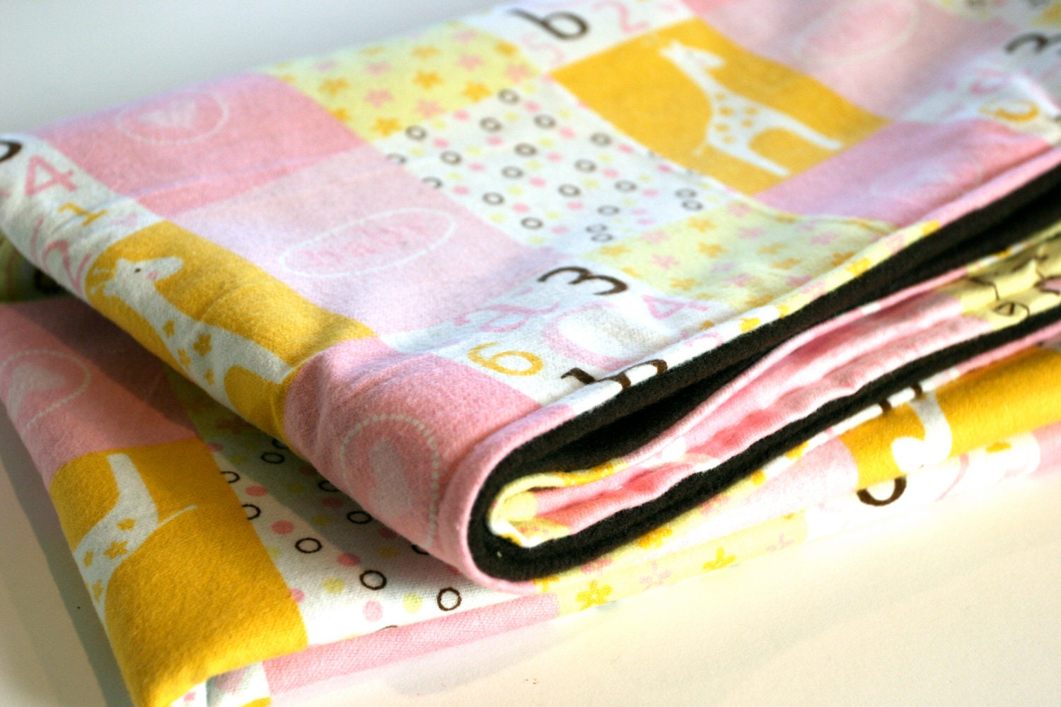 Baby Girl Blanket Pink Brown and Yellow Plad Baby Girl Fleece Blanket for Nap Time and Cuddling on the Couch with You