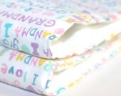 Gender Neutral Burp Cloth Set of 2 I love Grandma Burp Cloths Gender Nuetral Baby Gift