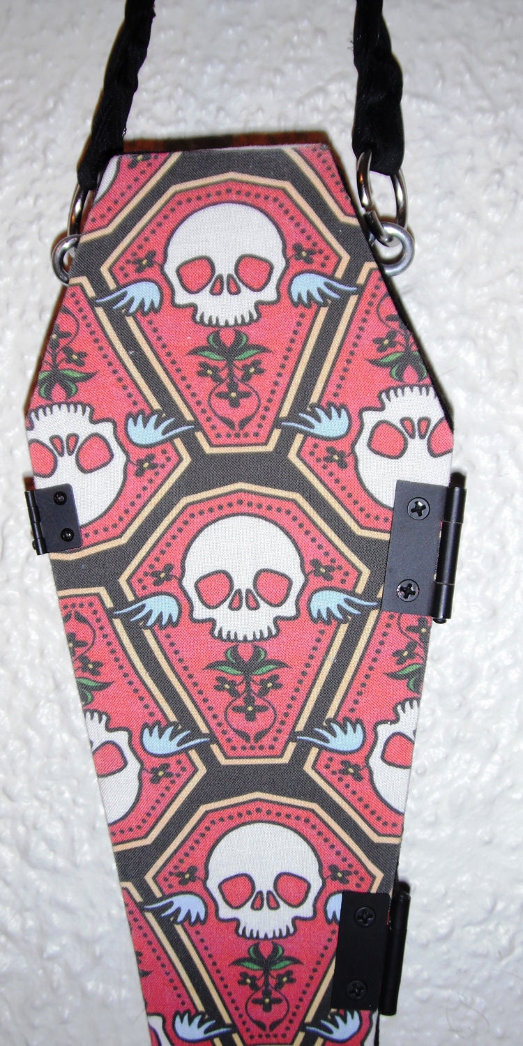 Red Coffin Skull Purse