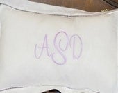 Monogrammed Pillow 11 x 15 Hemstitched Linen