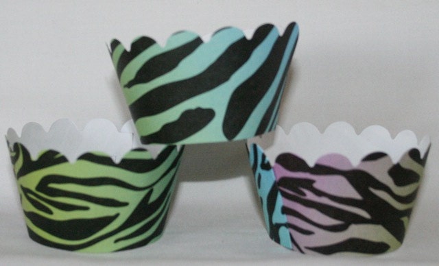 Multicolor zebra cupcake holders - 12 Il_170x135