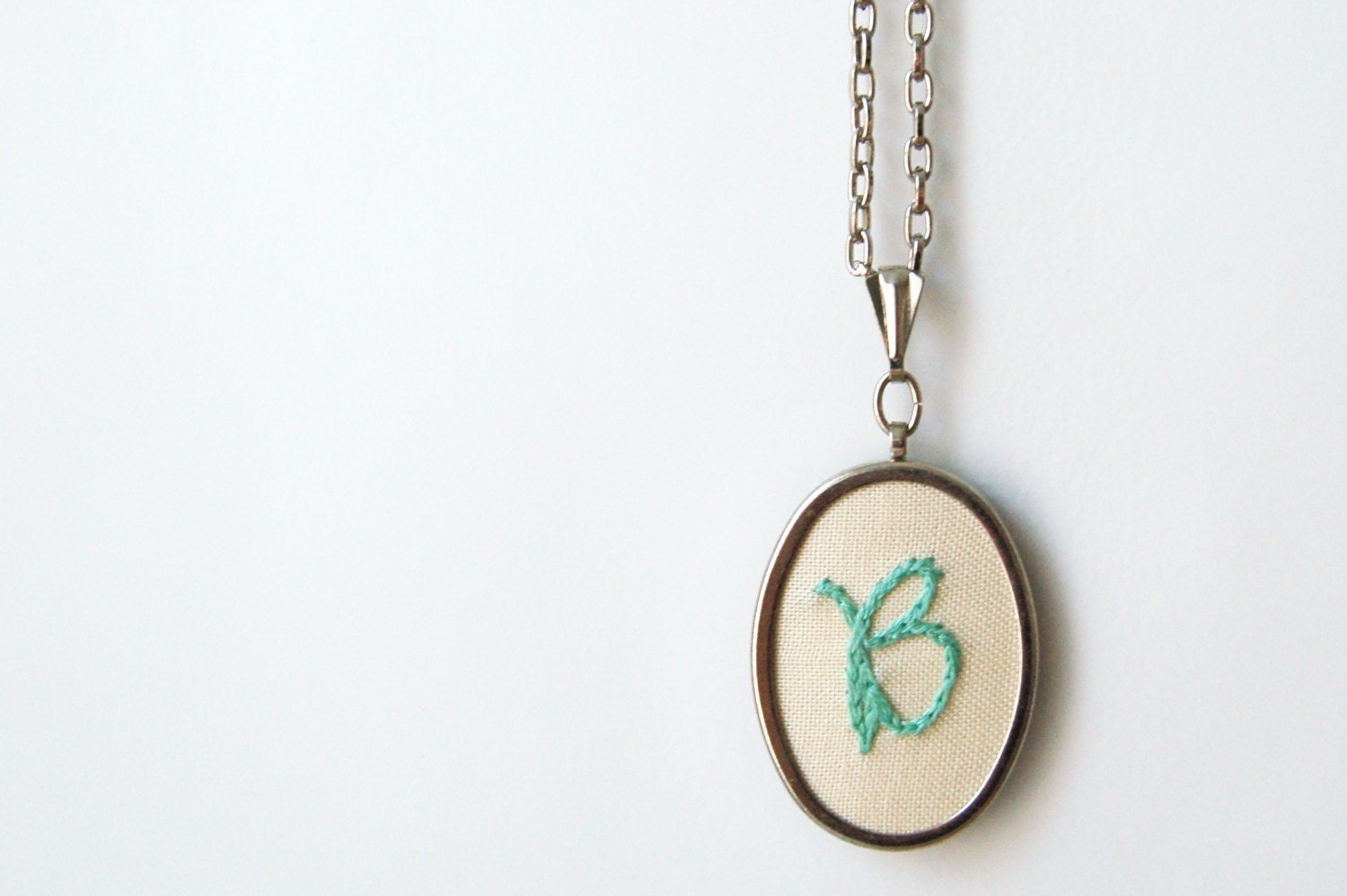 Custom Embroidered Initial Necklace. Alternative, Unique Style. Stitched by merriweathercouncil on Etsy.