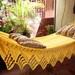 One Color Double Hammock Handmade Natural Cotton Triangle Fringe