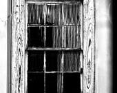 The Faces of Tin Can Alley - 8x10 Fine Art Photography - Black and White Window of the World, industrial Decor