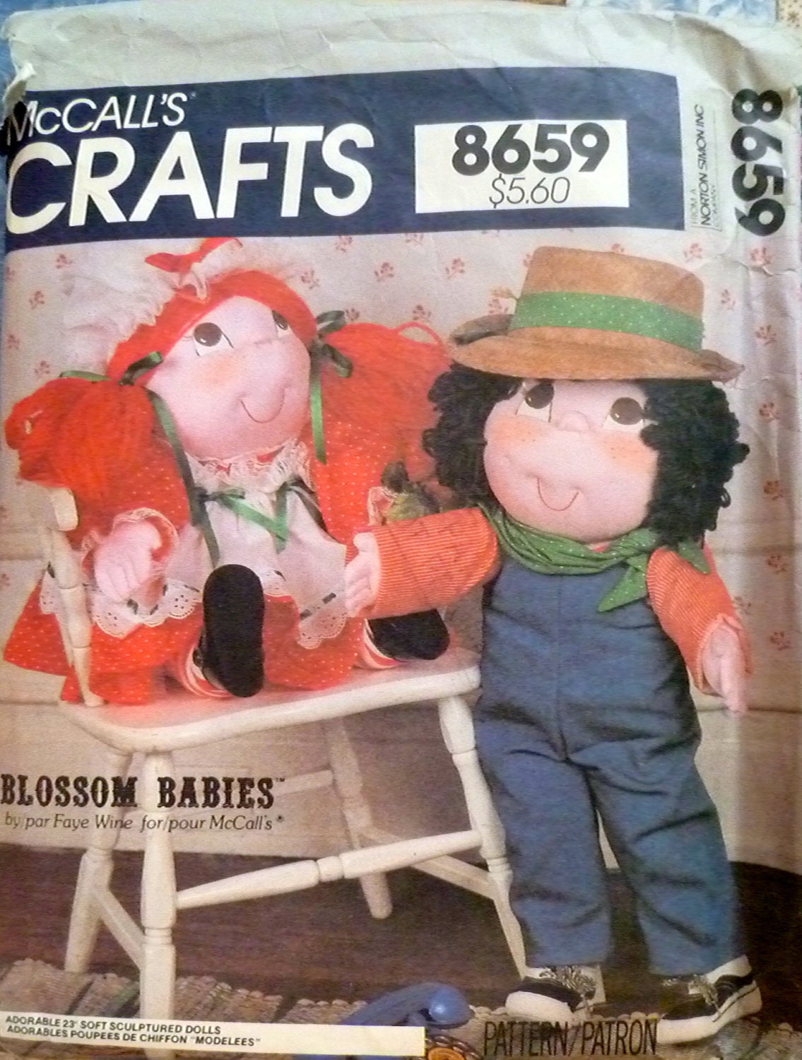 Blossom Babies Dolls and Clothes Pattern McCalls 8659 Boy Girl Doll w Clothes 23 1/2 inch