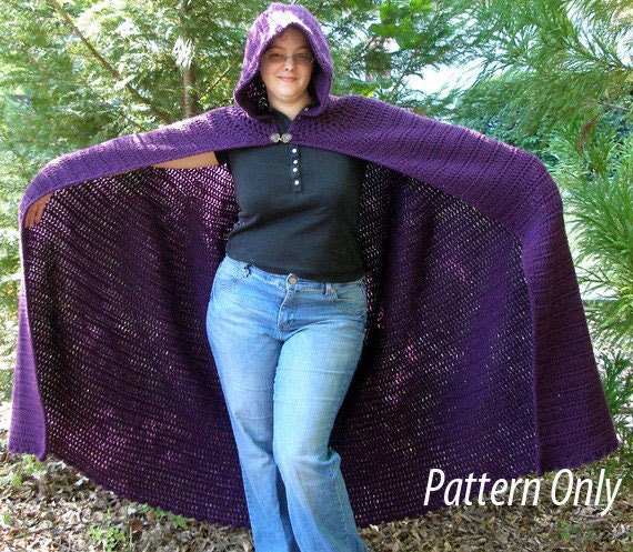 Crochet Full-length Cloak Pattern: PDF Pattern SCA, Faires, Goddess, LARP