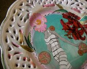 Floral Sigh (Original Mixed Media Wall Hanging)