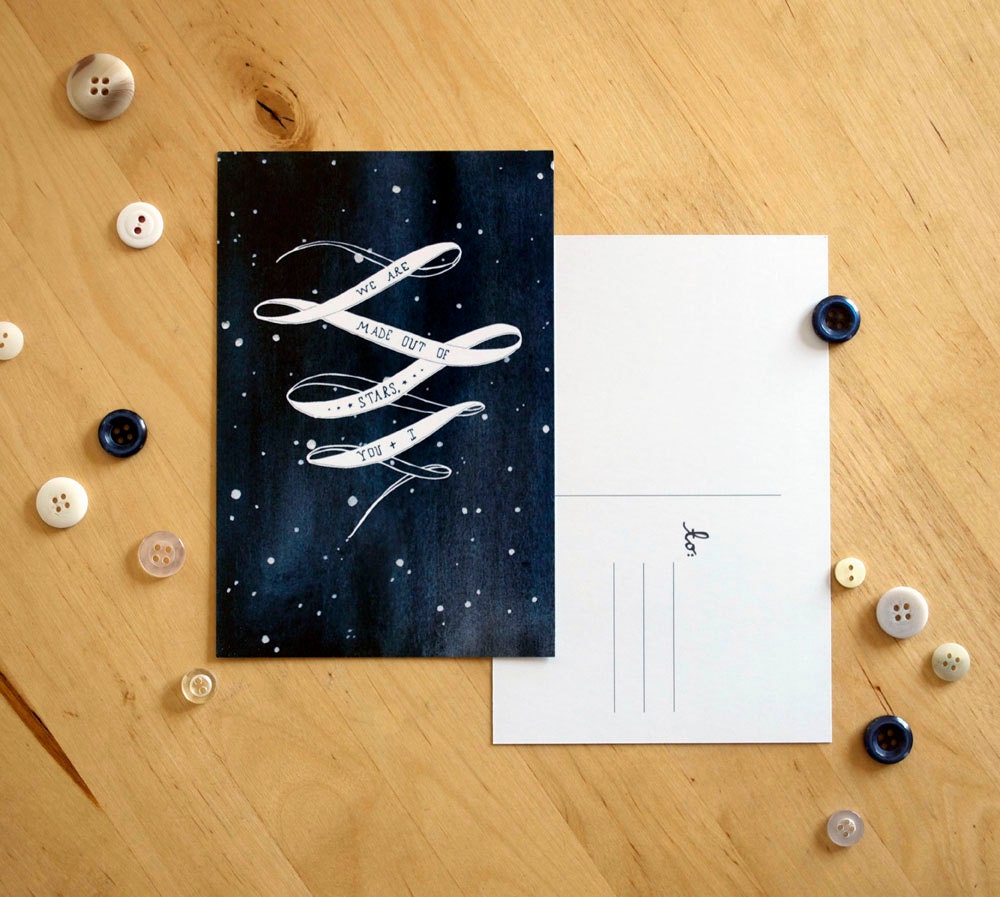 we are made out of stars -- single (1 pc) postcard