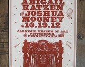 Unique Letterpress Wedding Invitations Retro Chic Custom Design