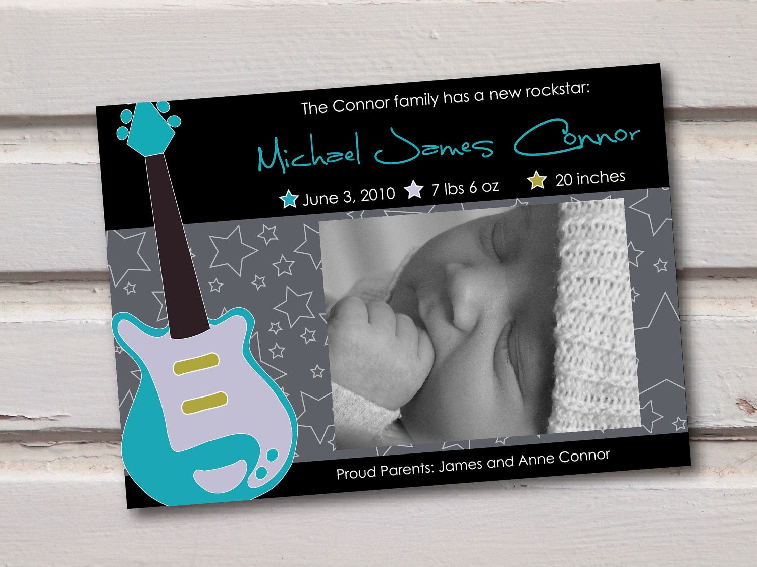 Electric Guitar Baby Announcement