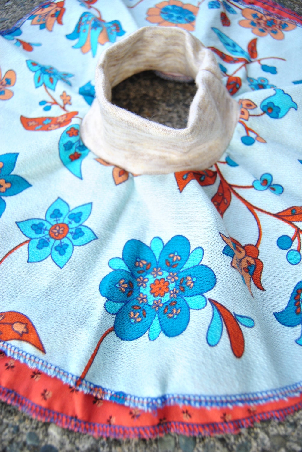 Blue Brown Floral Newborn Layered Skirt