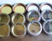 53 Small Mouth Mason Jar Canning Lids and Band Rings. Unused. Great For Crafts