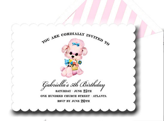 Puppy Invitation . Pink Puppy Love Collection . by Loralee Lewis