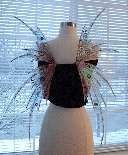 Steampunk Fairy Wings-Iridescent-OOAK-Adult Size (Made to Order by Request)