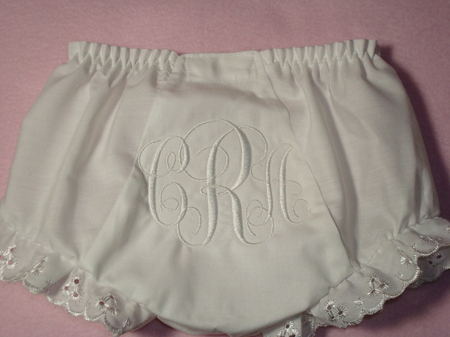 Personalized Embroidered Monogram Baby Girl Diaper Cover Bloomers