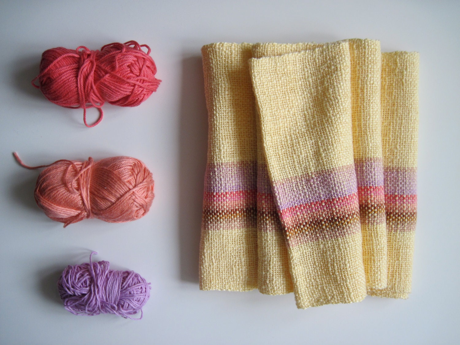 Scarf Handwoven 'The Tulip' featuring cotton, bamboo, pima tencel, linen and silk