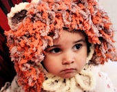 SALE 6 to 12m Lion Hat Baby Lion Mane Hat - Animal Hat Baby Bonnet Crochet Lion Baby Hat Yellow Brown Orange Baby Photo Prop
