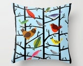 For All The Birds - Throw Pillow / Cushion Cover (16" x 16") iOTA iLLUSTRATION