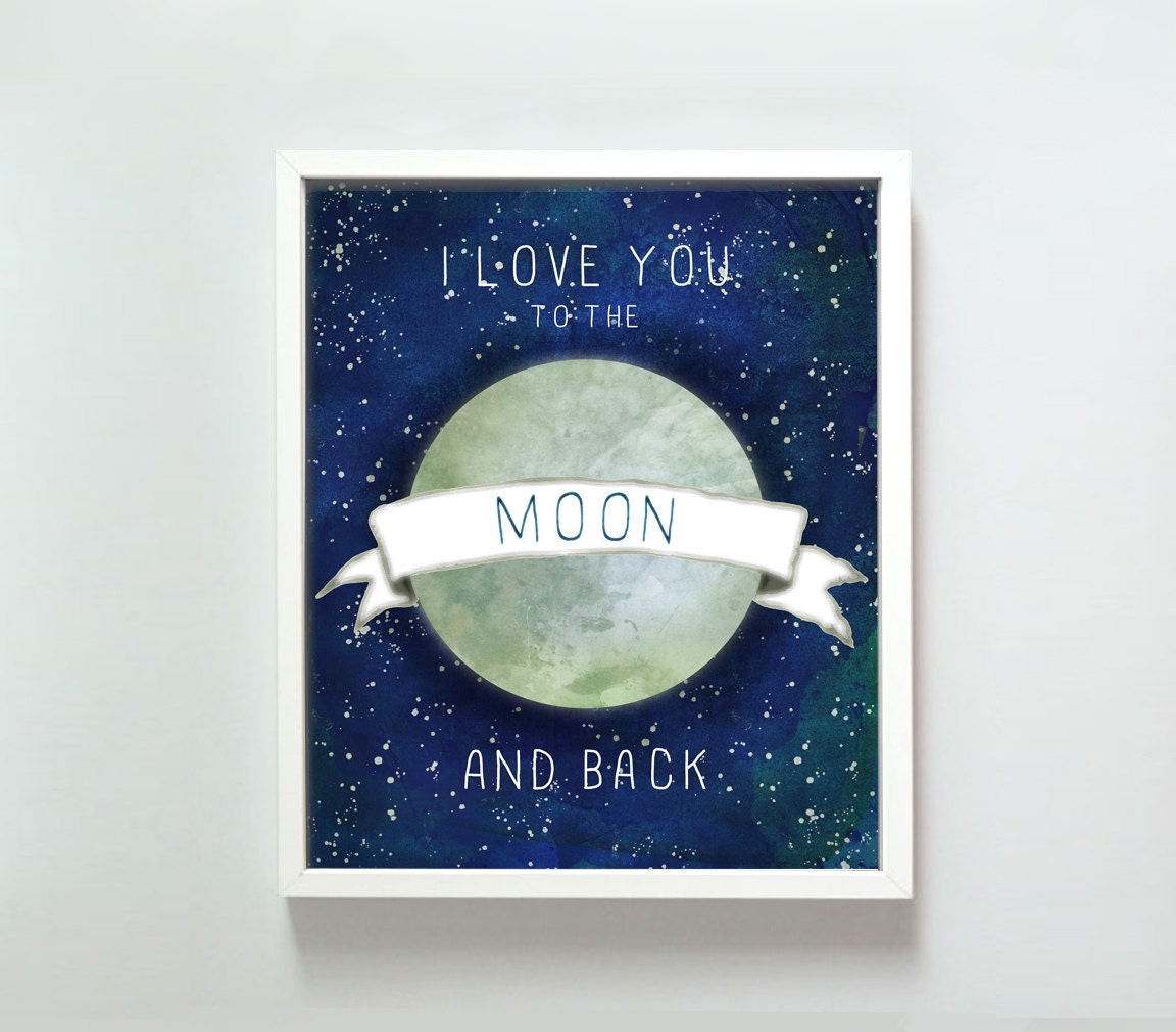 8x10 Love You to the Moon print